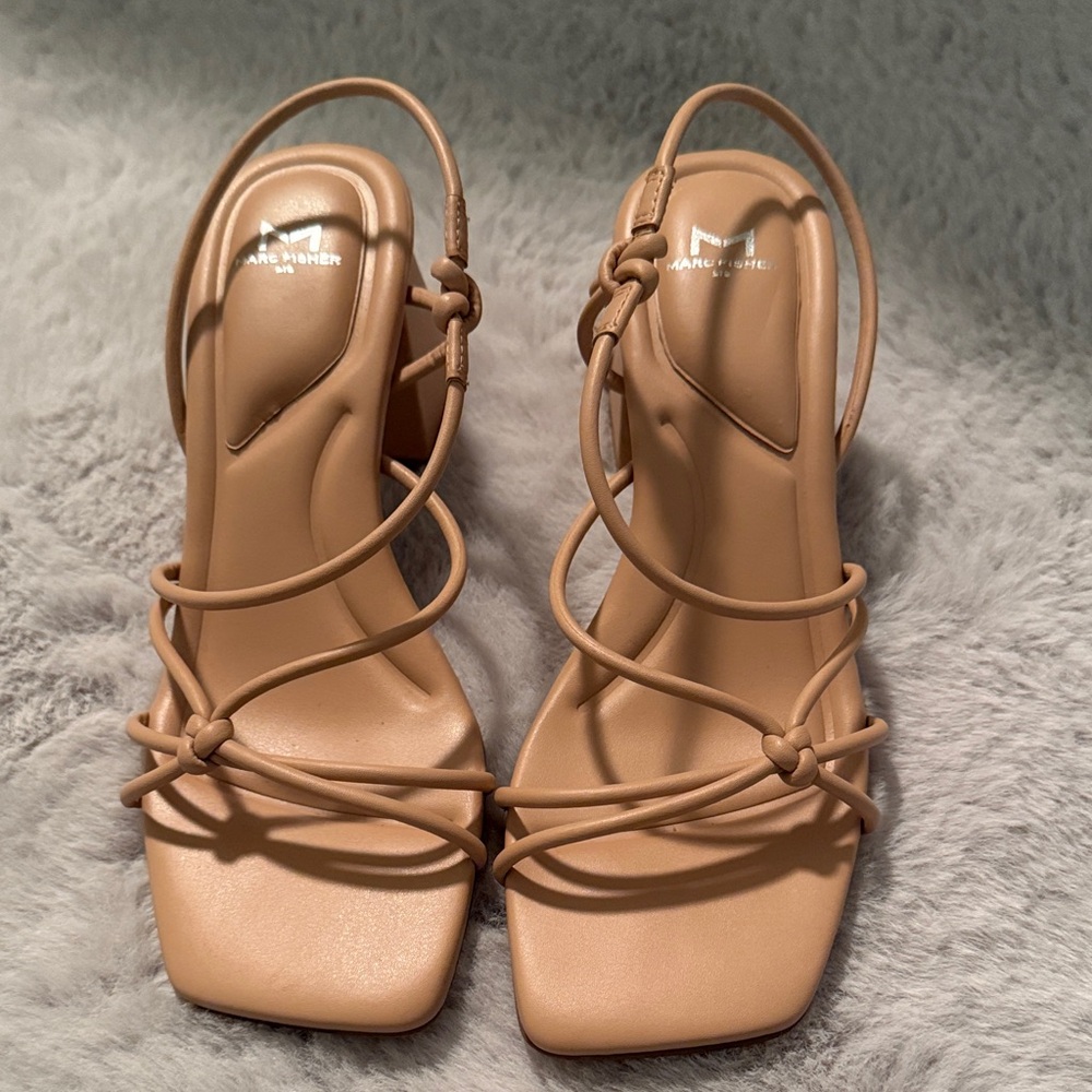 Marc Fisher Nude Strappy Heels